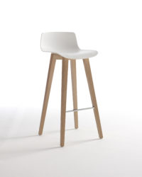 ultra modern premium wood barstool with white seat