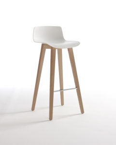 ultra modern premium wood barstool with white seat