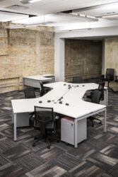 Modern Industrial Open Floor Plan Desks