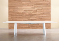 White Glass White Metal Table