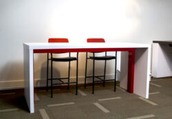 Contemporary White Red Standing Table