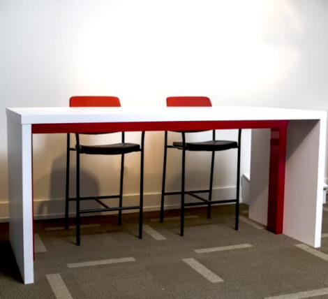 Contemporary White Red Standing Table