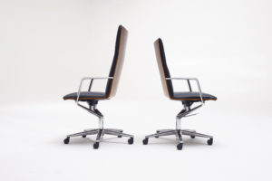 Wood High Back Leather ChairWood High Back Leather Chair