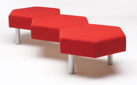 contemporary bench with metal base legs