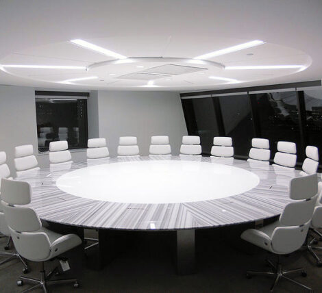 stunning luxury grand round boardroom stone table