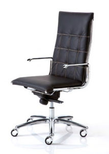 Luxurious executive leather chrome desk chair