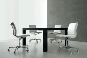Luxury Chrome White Leather Chairs