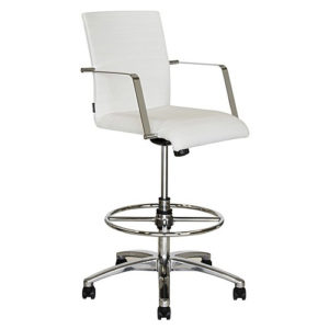 modern chrome white drafting chair