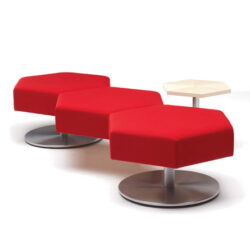 Modern Contemporary red metal disc bench