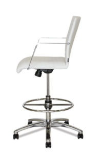 modern chrome simple white drafting chair