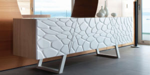 White Pebble Sculptural Credenza