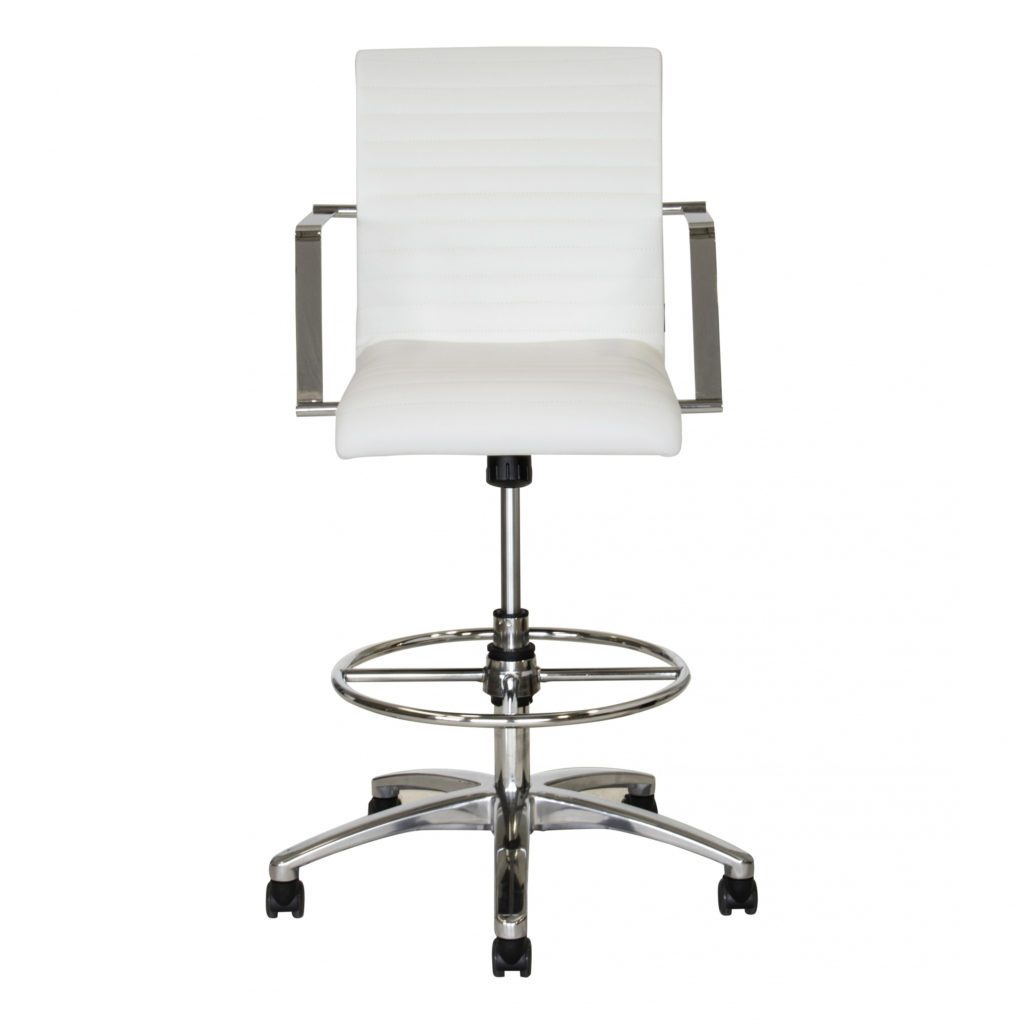 White Chrome Drafting Chairs Ambience Doré
