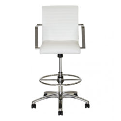 White Retro Metal Drafting Chair