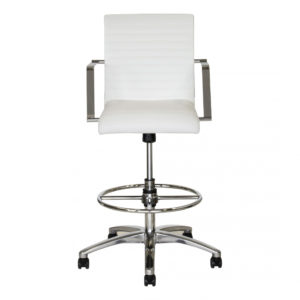 White Retro Metal Drafting Chair