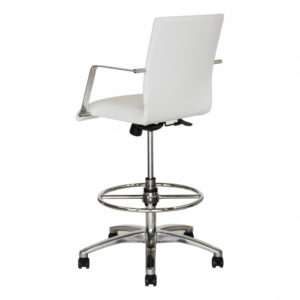 White Retro Metal Drafting Stool