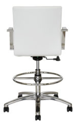 Back View Retro White Metal Drafting Chair