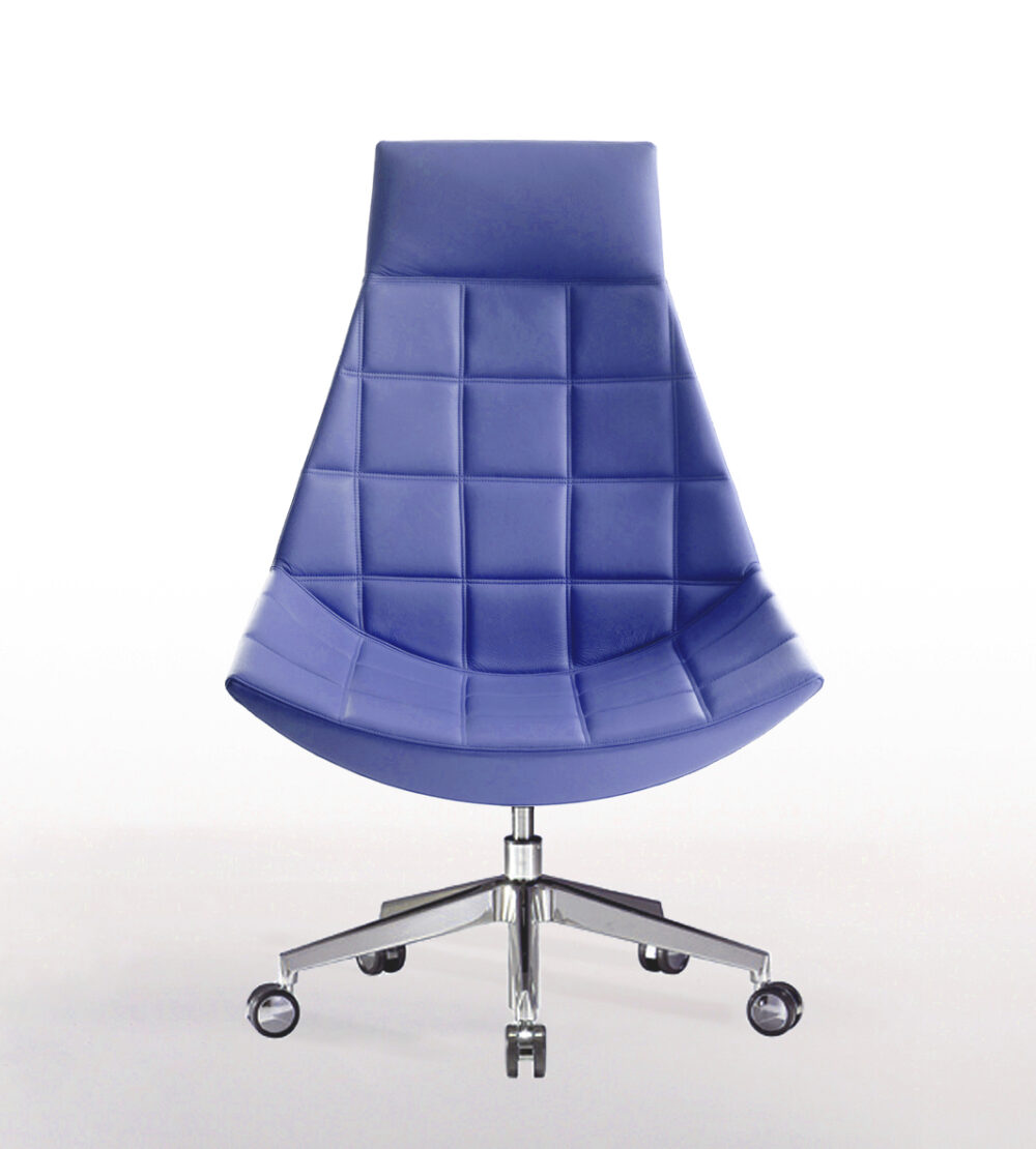 Premium Contemporary Blue High Back Swivel Chair