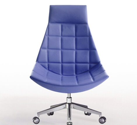 Premium Contemporary Blue High Back Swivel Chair