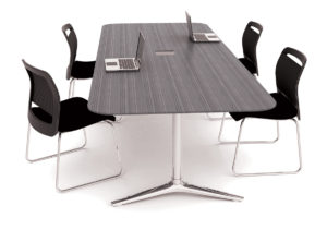 Chrome Modern Table Grey Lamiante Top