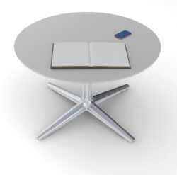 Grey Glass Round Meeting Table