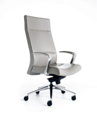 premium white leather chrome executive conference and desk chair