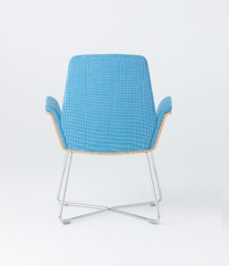 Back View Blue Wire Chair