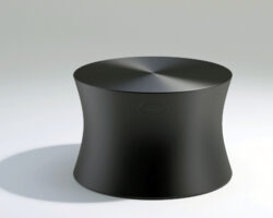 black uber modern metal low coffee table