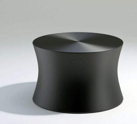 black uber modern metal low coffee table