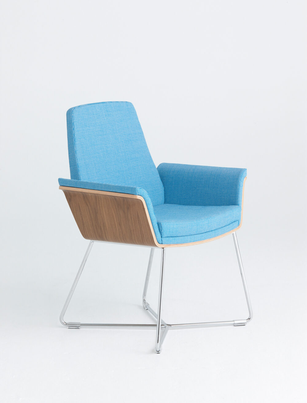 New Retro Modern Wood Backed Swivel Chair - Ambience Doré