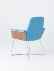 Blue Retro Wire Wood Side Chair
