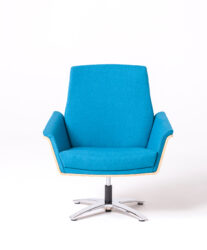 New Retro Modern Wood Backed Swivel Chair