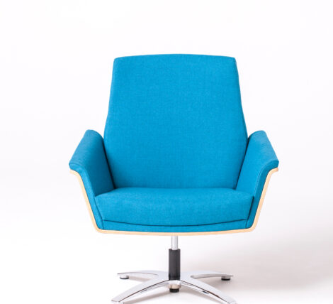 New Retro Modern Wood Backed Swivel Chair
