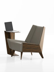 Contemporary wood angular laptop side table