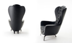 Extraordinaire Highjack Black Leather Lounge chairs