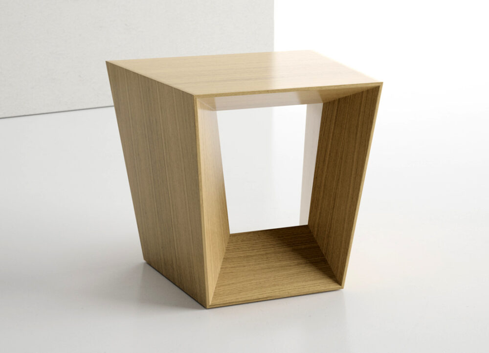fine wood angular side table