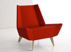 spectacular red angular modern club lounge chair