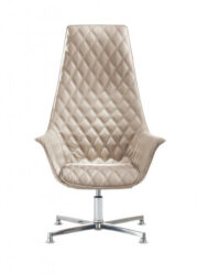Diamond Back Chair Extreme High Back in the finest leather on chrome base with wheels