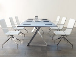 Chrome cross Metal wood Contemporary Table