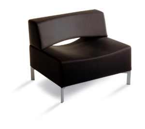 black chrome modern club chair