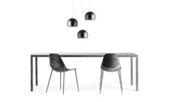 Black Metallic table chair hanging globe lights