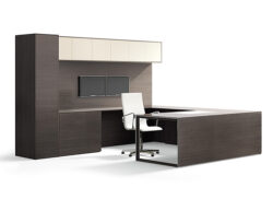 espresso wood executive modern desk with chrome leg