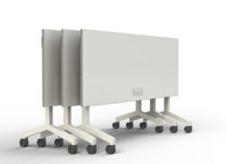 White modern architectural folding flip top tables