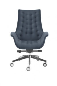 Stellar Black Tufted Mid Back Chair