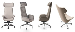 Stellar High Back Contemporary Leather Chairs