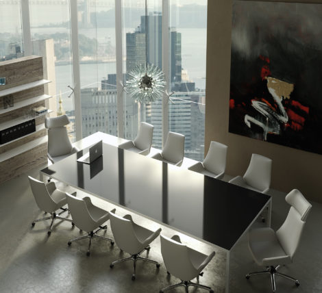 Stellar White Contemporary Conference Chairs