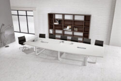 White Contemporay Boat Shaped Table