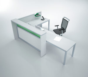 White Green Office Administration Desk