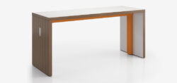 White Walnut Orange Stripe Standing Table