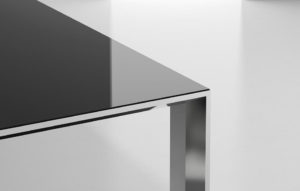 Black Glass Steel conference Table