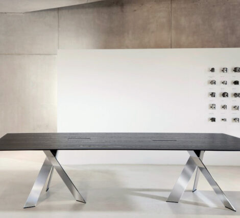 Rectangular Chrome Conference Table